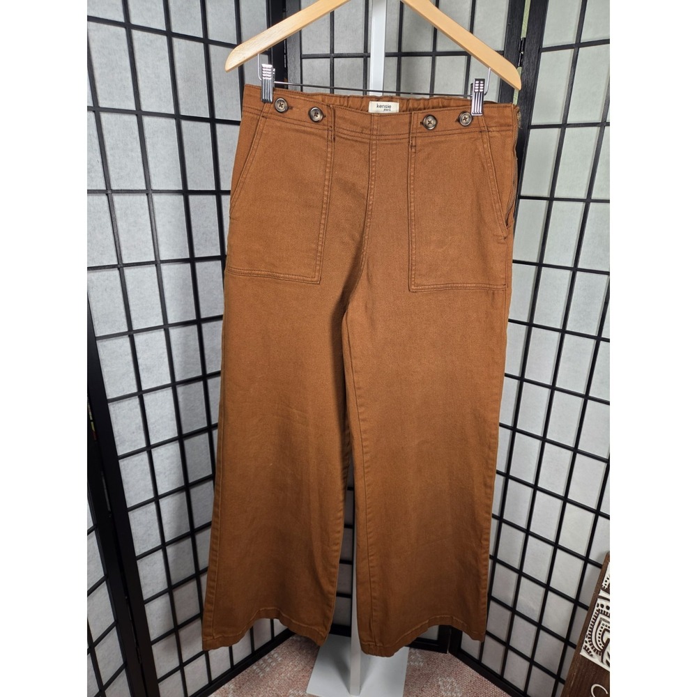 Kensie Jeans Women Boho Minimalist 10/30 Brown High Waist Wide‎ Leg